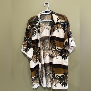 Tropical Leaf Print Men's Shirt